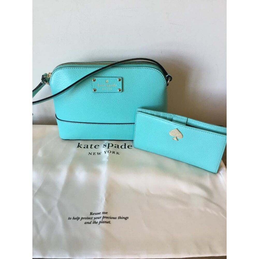 Kate Spade Aquamarine Crossbody Bag and Wallet w/Dustbag